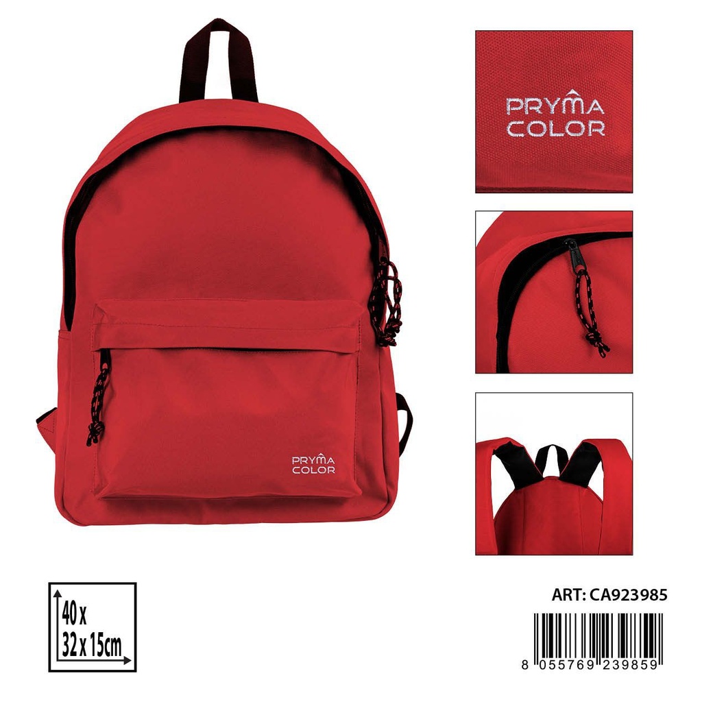 Mochila escolar roja 40x31x15 cm - Mochilas