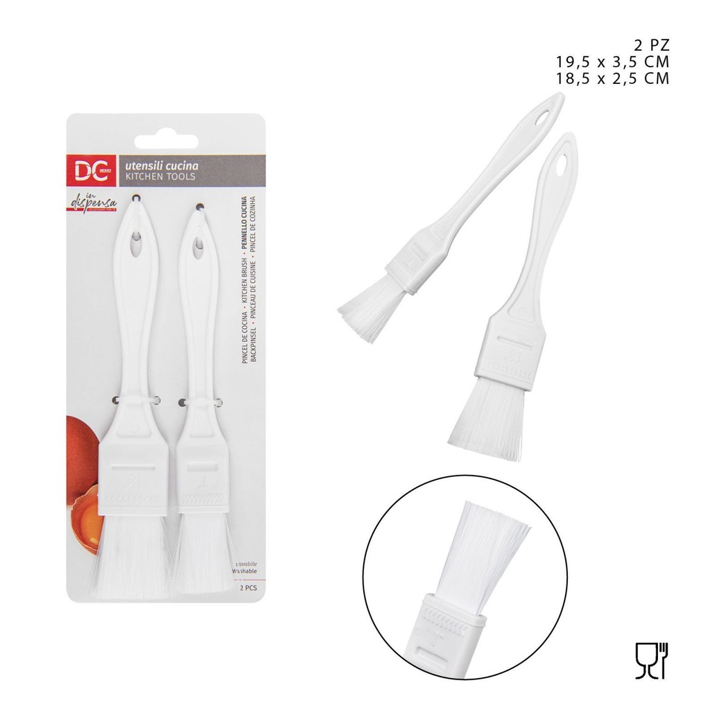 Pincel para alimentos 19.5 x 3.5 - 18.5 x 2.5 cm - Utensilios de cocina