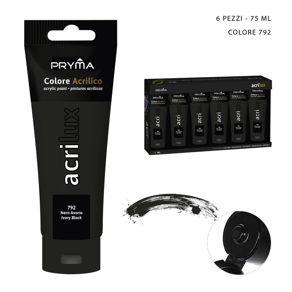 Pintura acrílica 75ML N.792 negro marfil - Material de arte
