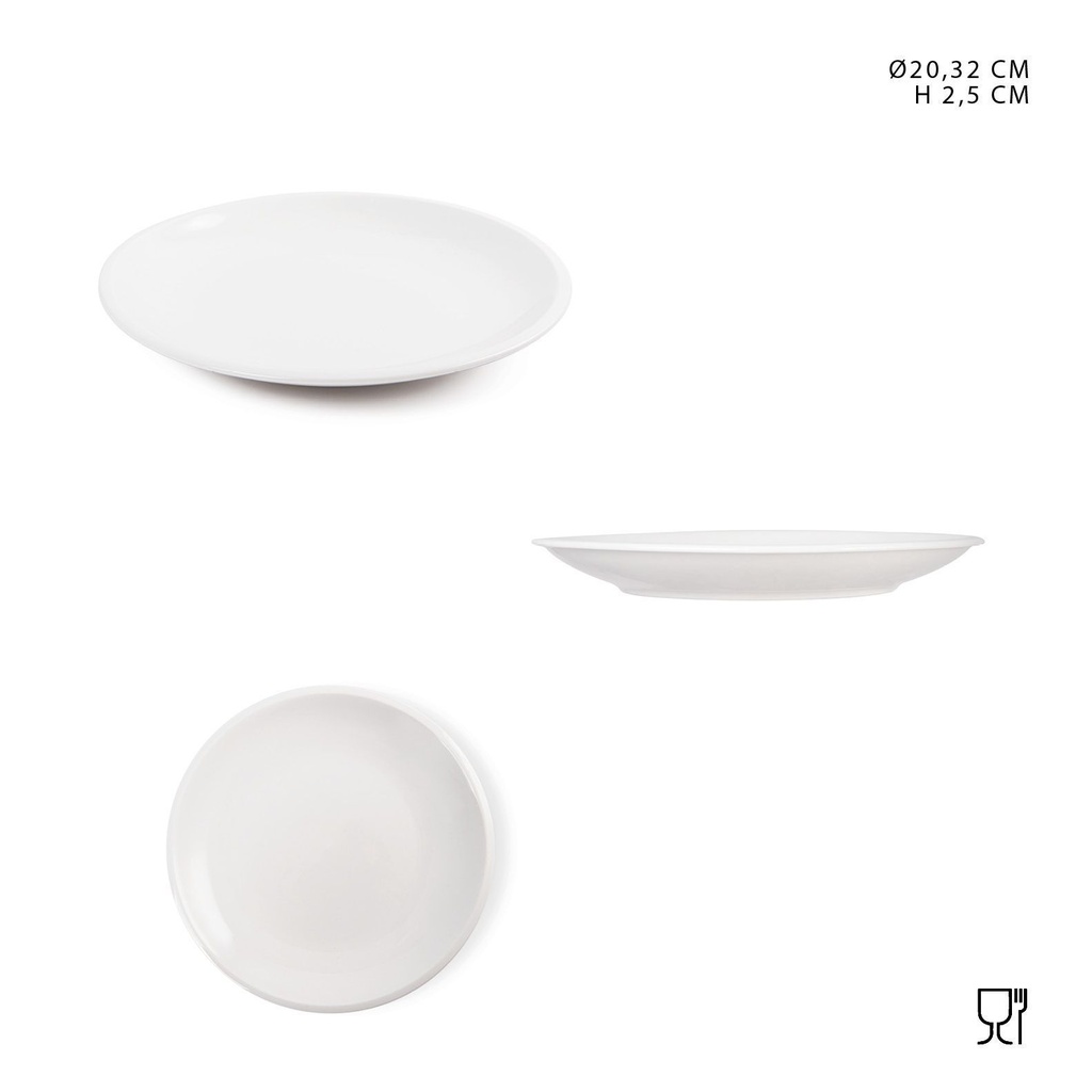 Plato de fruta de porcelana blanca rústico 20.32 cm - Utensilios de cocina