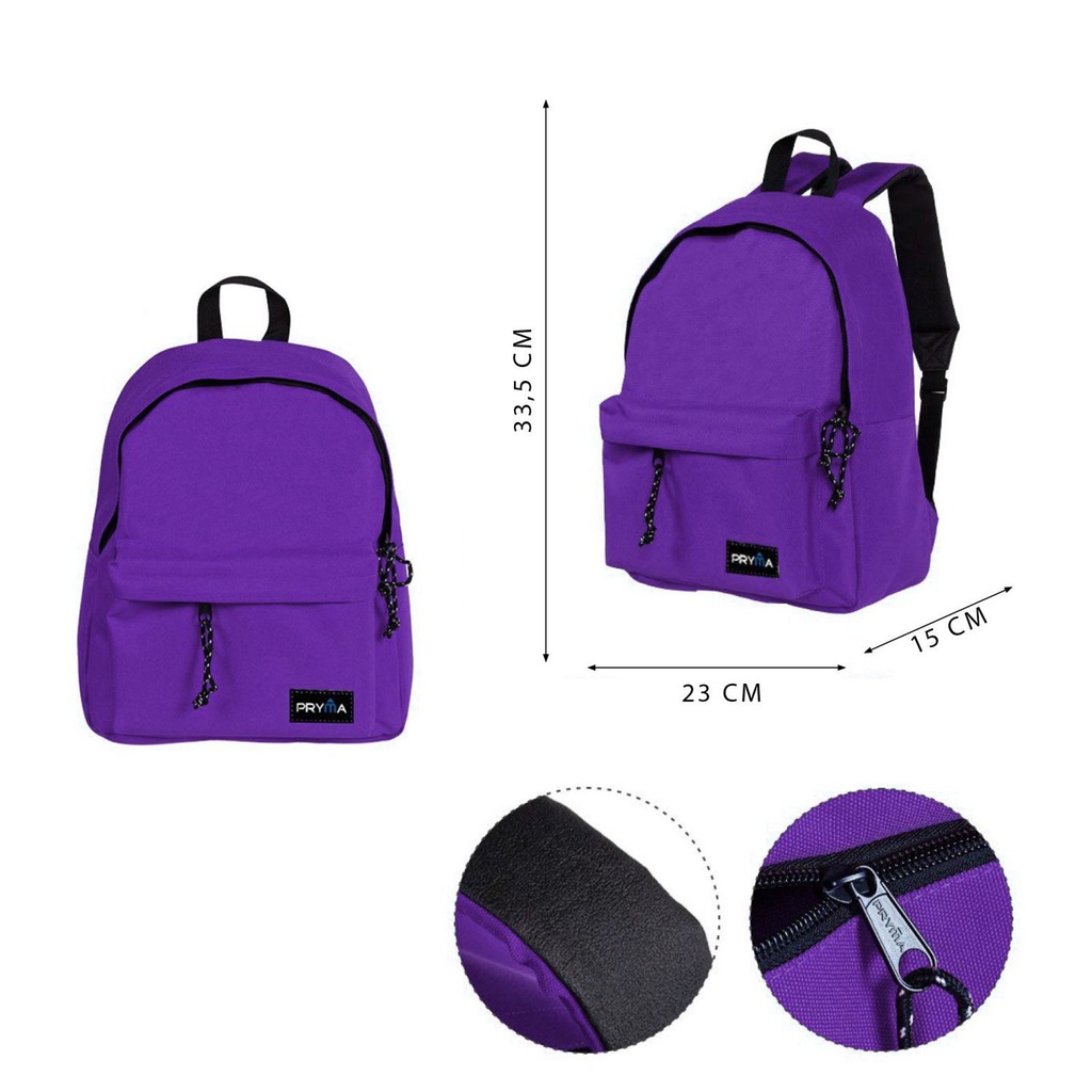 Mochila escolar morada 33.5x23x15 cm - Backpack para estudiantes