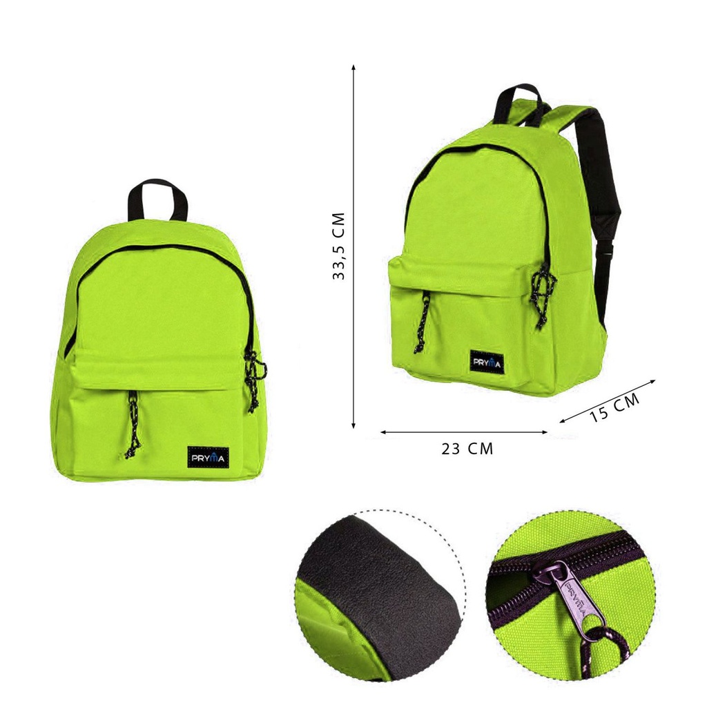 Mochila escolar verde 33.5x23x15 cm - Backpack para estudiantes