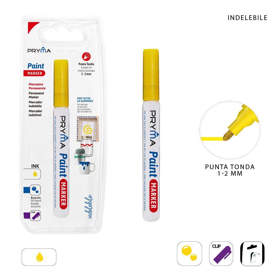 Ratolador redondo de pintura 2mm amarillo - Herramientas de escritura