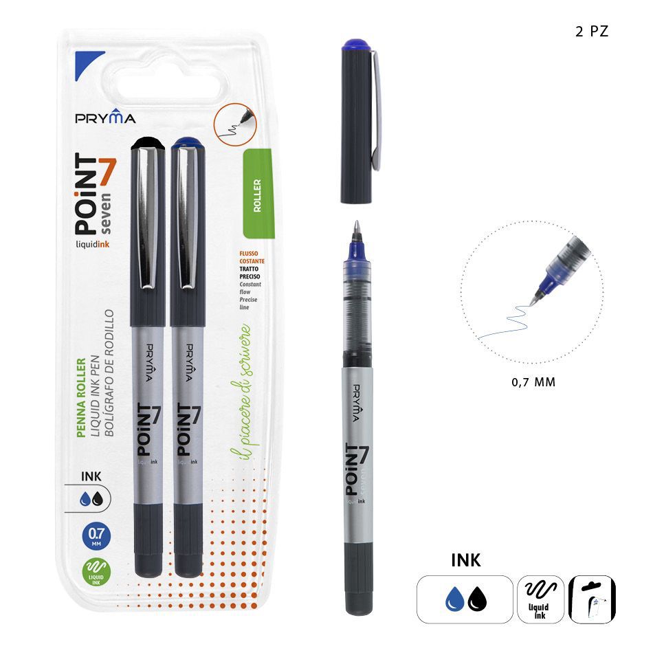Bolígrafo de tinta 0.7mm 2 piezas rojas/azules - Material de escritura
