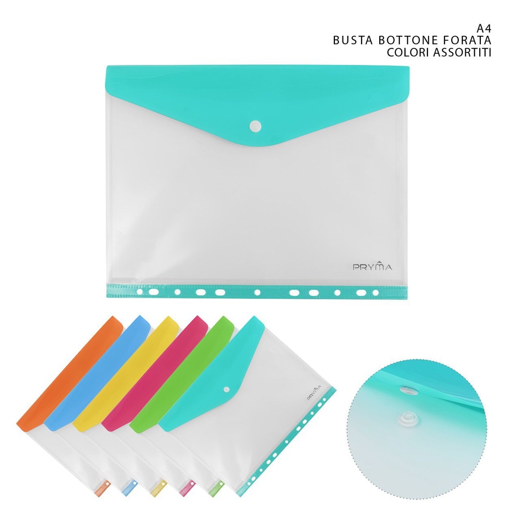 Carpeta con botón de colores A4 para documentos y organización