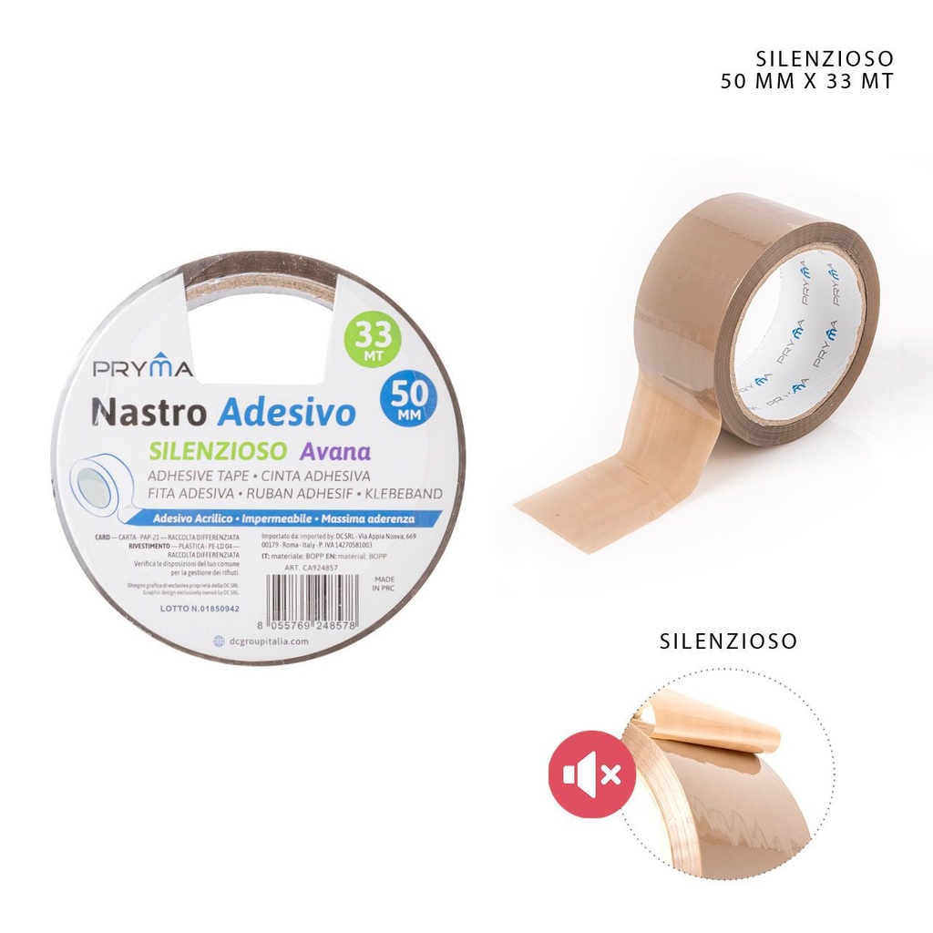 Cinta adhesiva silenciosa 50mm x 33m - Cintas adhesivas