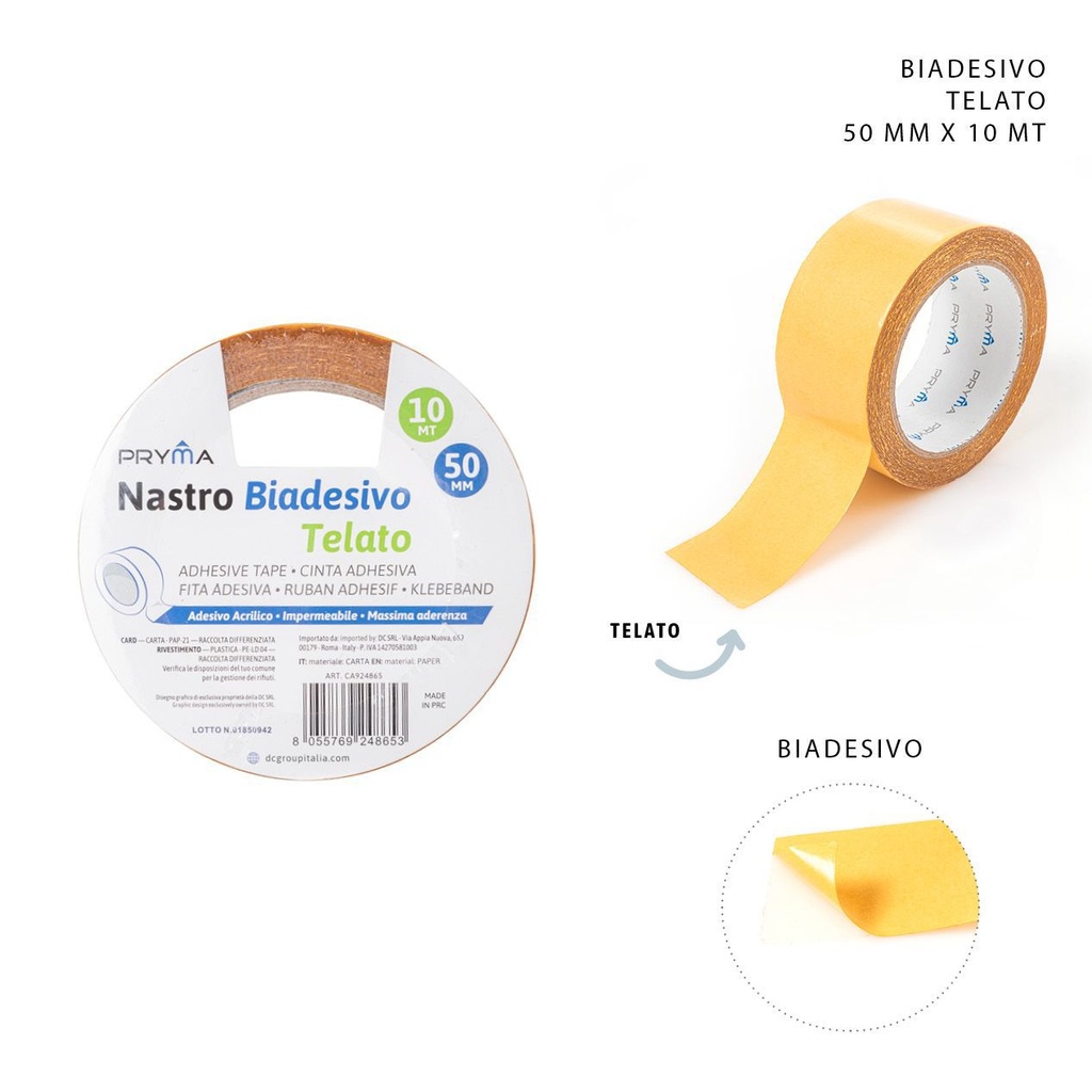Cinta adhesiva doble cara para lienzo 50mmx10m - Material de oficina