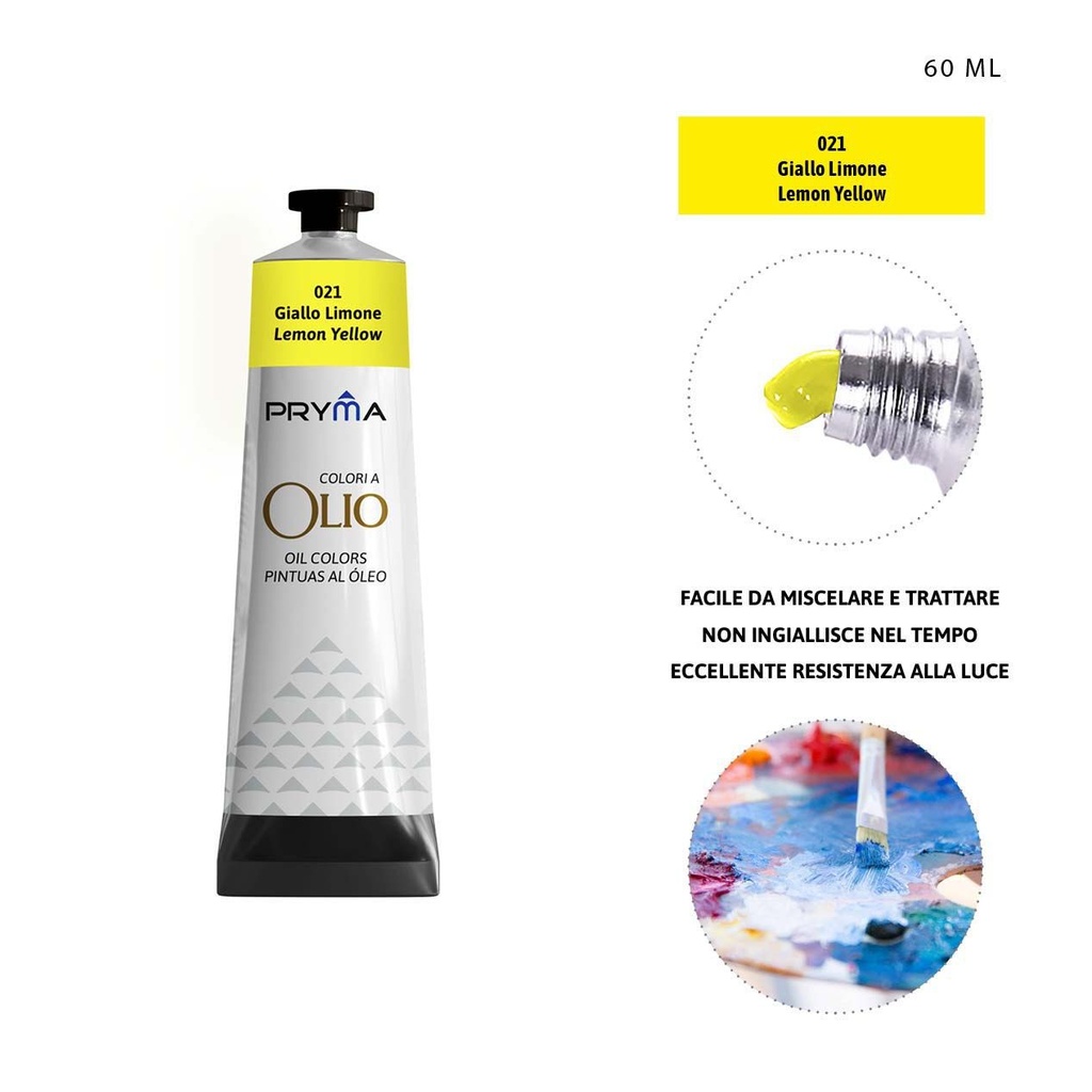 Pintura al óleo 60ml N.021 amarillo limón - Pinturas y arte