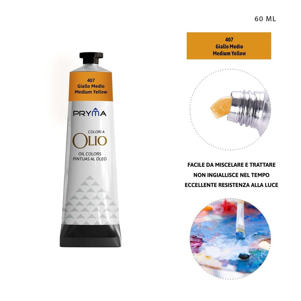 Pintura al óleo 60ml N.407 amarillo medio - Pinturas y arte