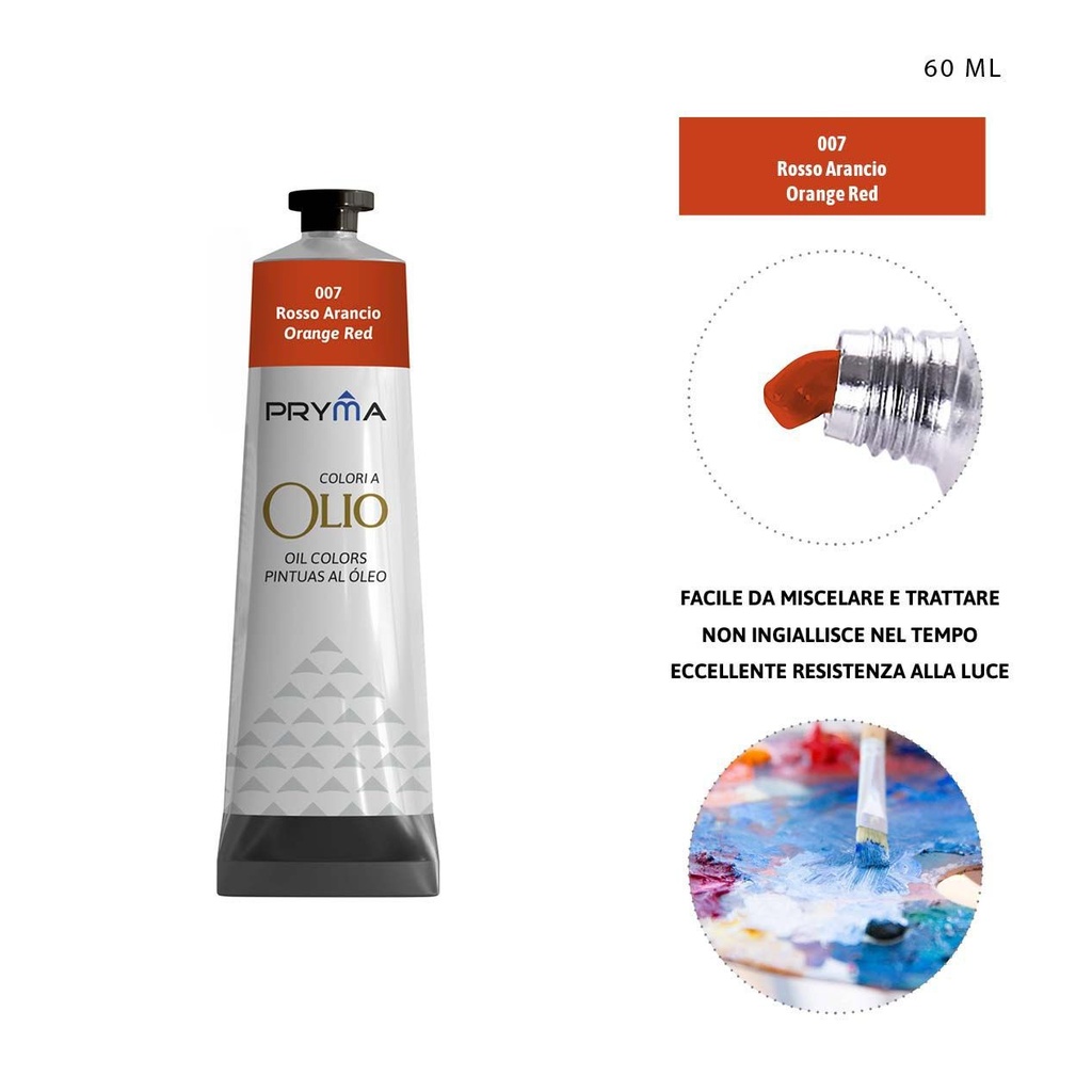 Pintura al óleo 60ml N.007 rojo anaranjado - Pinturas y arte