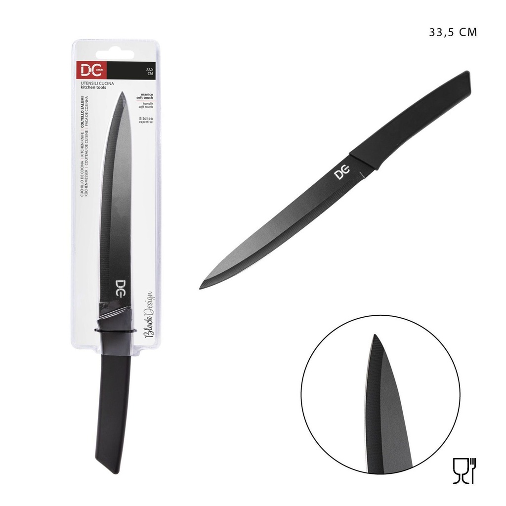 Cuchillo de salami con diseño negro 33.5 cm - Utensilios de cocina