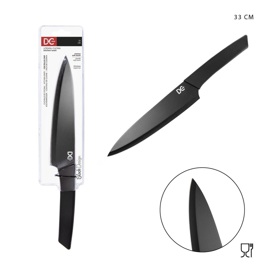 Cuchillo chef de acero negro 33 cm - Utensilios de cocina