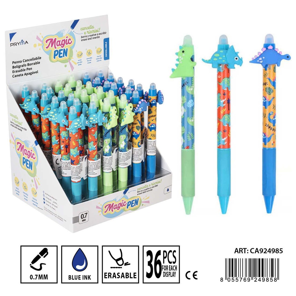 Bolígrafo borrable 0.7 mm dinosaurio - Herramientas de escritura