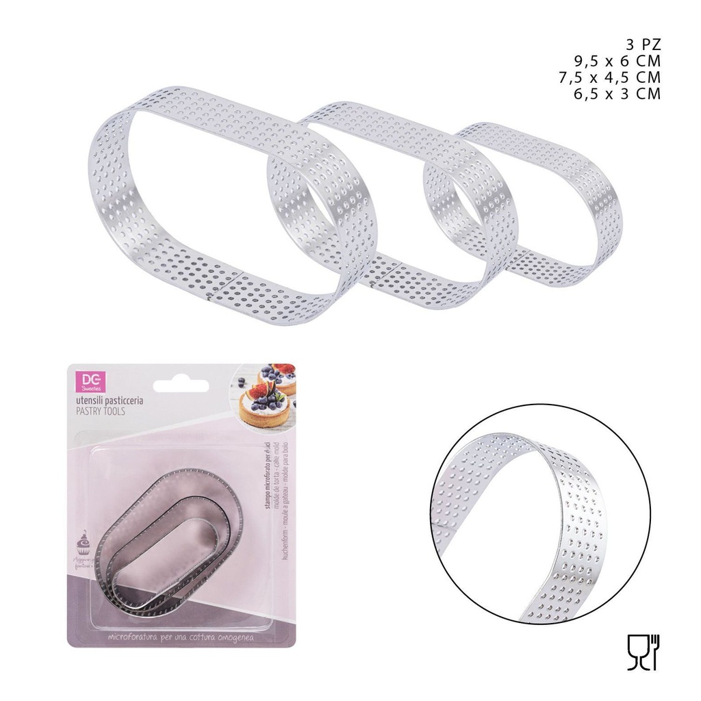 Molde redondo de presión para mousse 6.5x3-7.5x4.5-9.5x6cm 3pz - Baking
