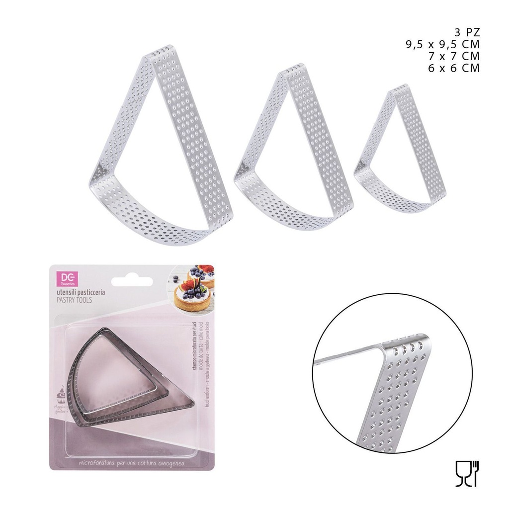 Molde redondo de presión para mousse 6x6-7x7-9.5x9.5cm 3pz - Baking