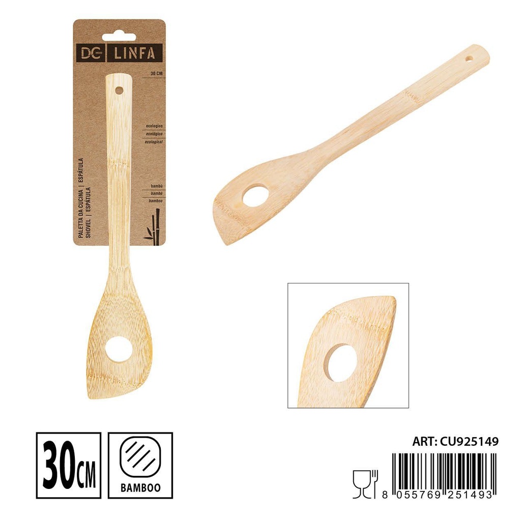 Espátula de bambú perforeada 30 cm - Utensilios de cocina