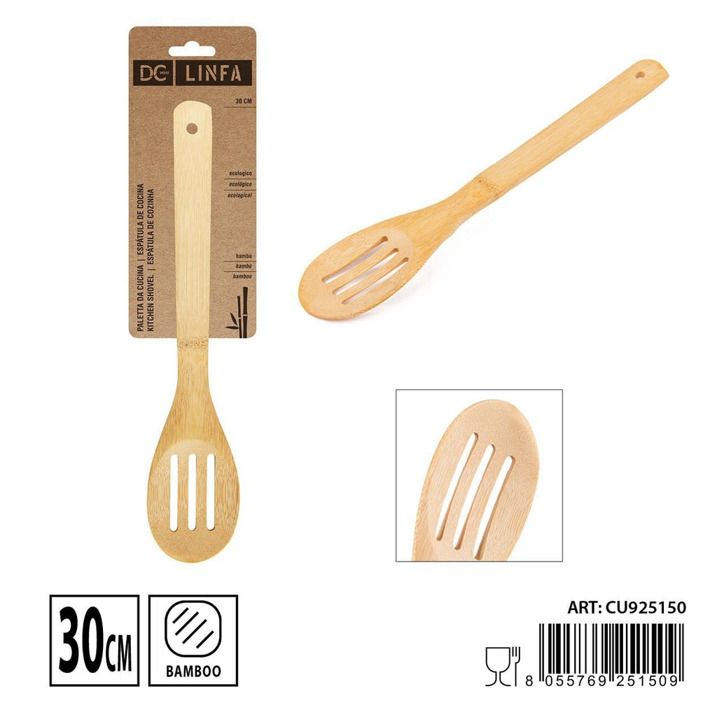 Espátula de bambú redonda 30 cm - Utensilios de cocina