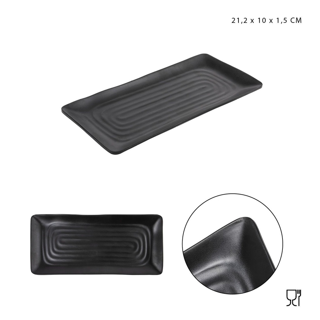 Plato plano melamina rect. 21.2X10X1.5CM - Accesorios de cocina