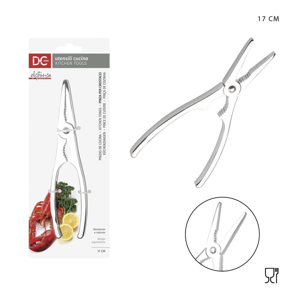 Pinza para crustáceos de metal 17x4 cm - Utensilios de cocina