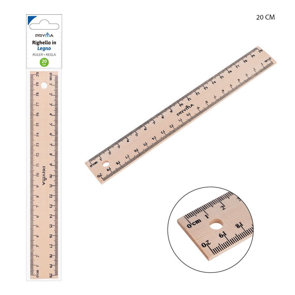 Regla de madera 20cm - Material de papelería