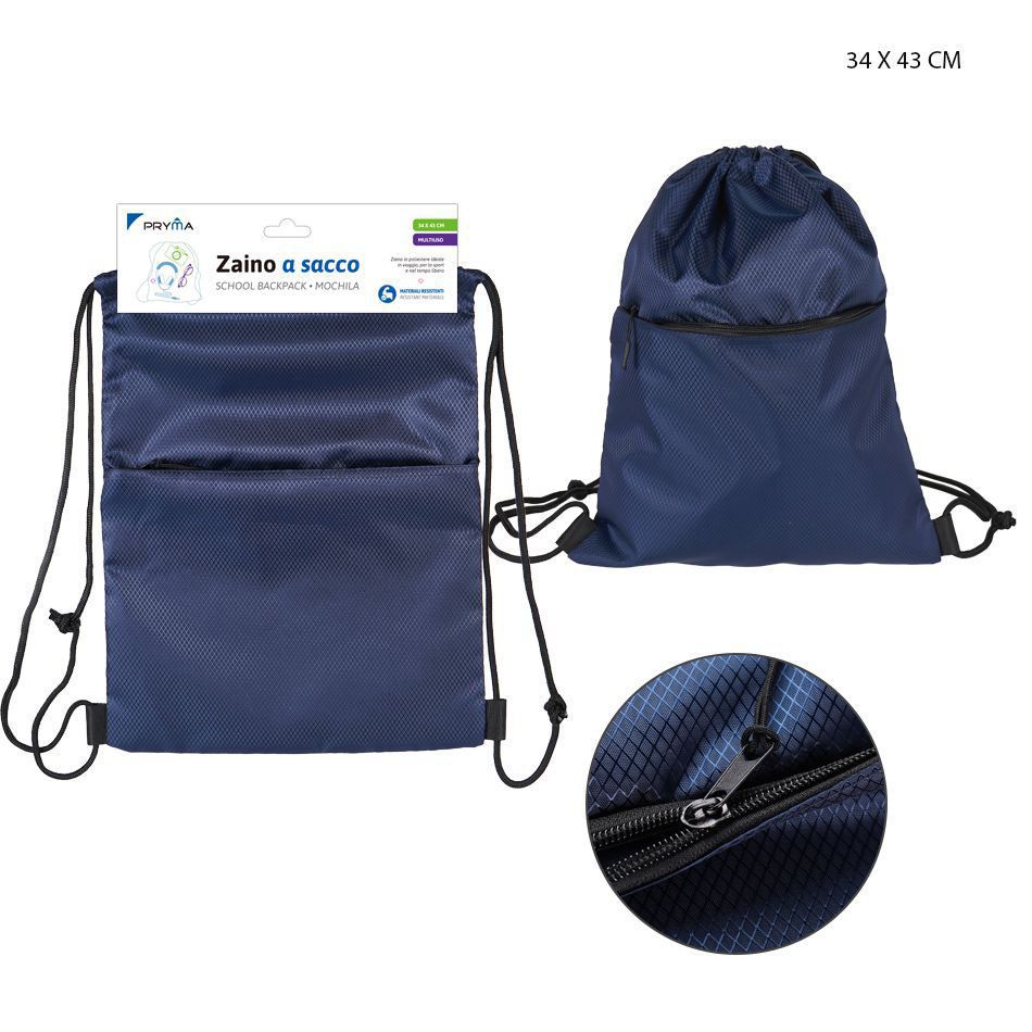 Bolsa de deporte azul 34x43cm - Estuches y mochilas