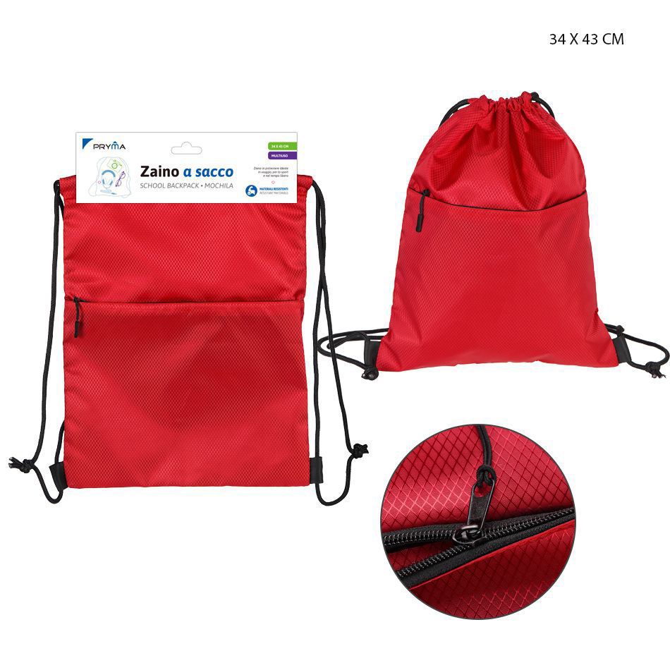 Bolsa de deporte roja 34x43cm - Estuches y mochilas