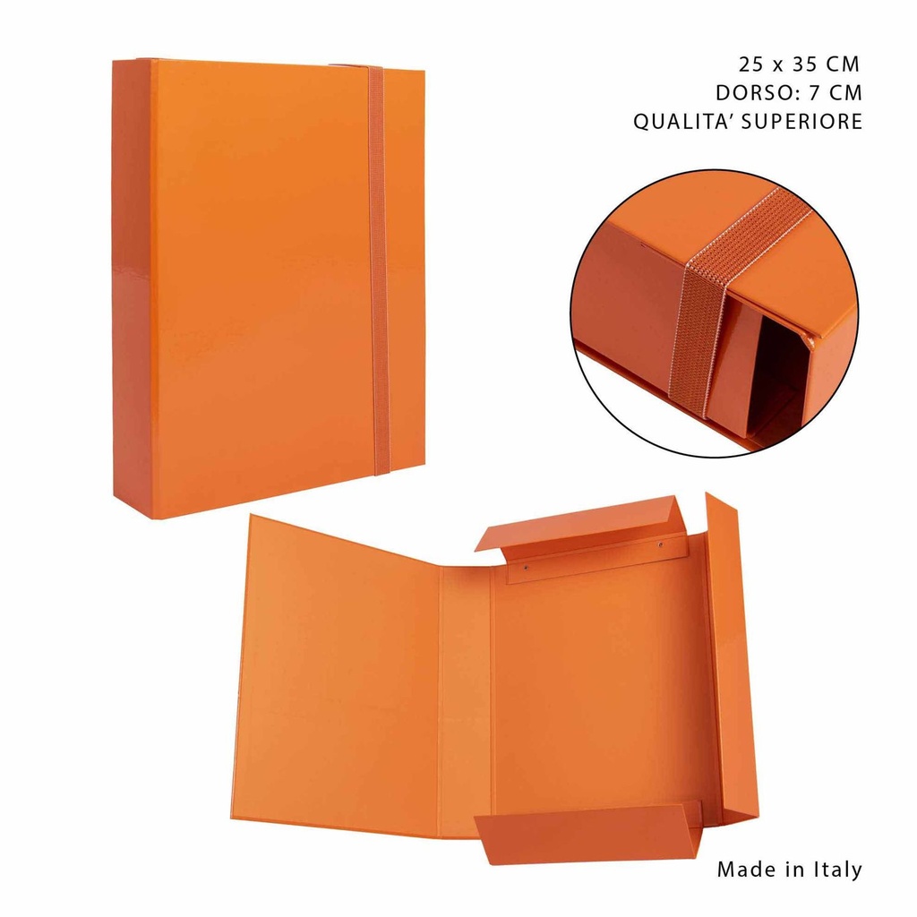 Carpeta gruesa de goma elástica naranja D7 25x35 cm - Papelería y oficina