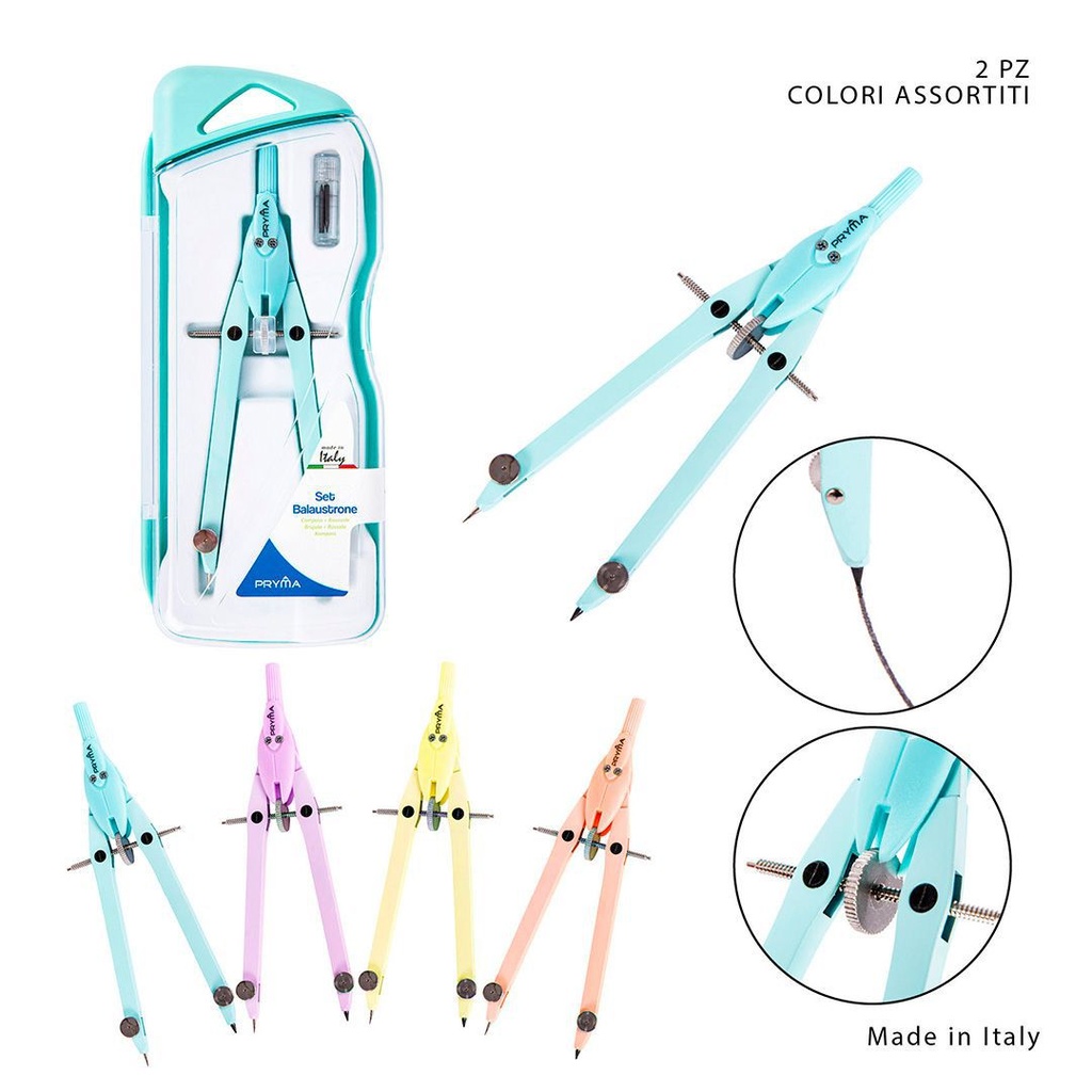 Compás de precisión color pastel 2 PZ - Papelería