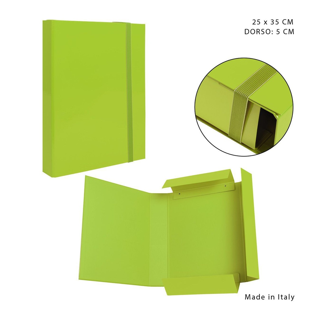 Carpeta con goma plana D5 25x35cm Verde - Papelería