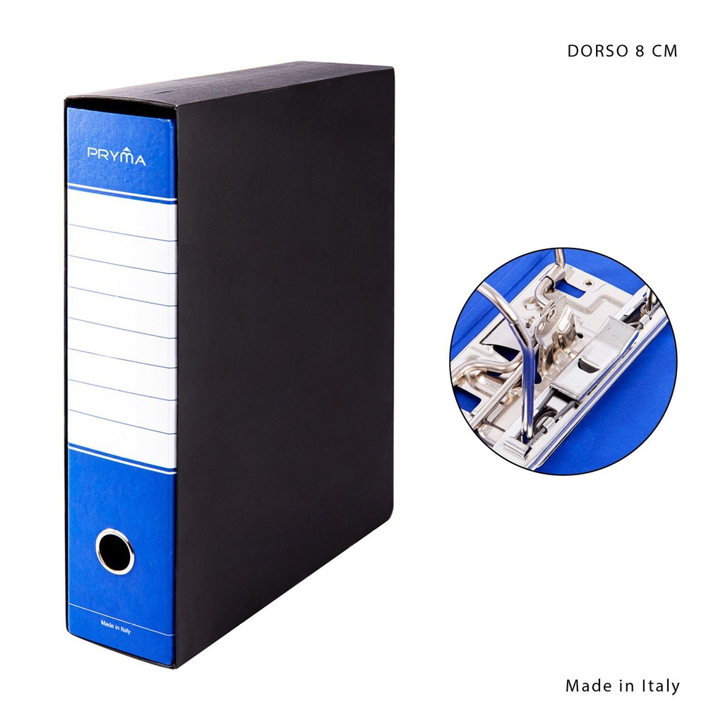 Archivero con anillas y caja D8 azul - Papelería