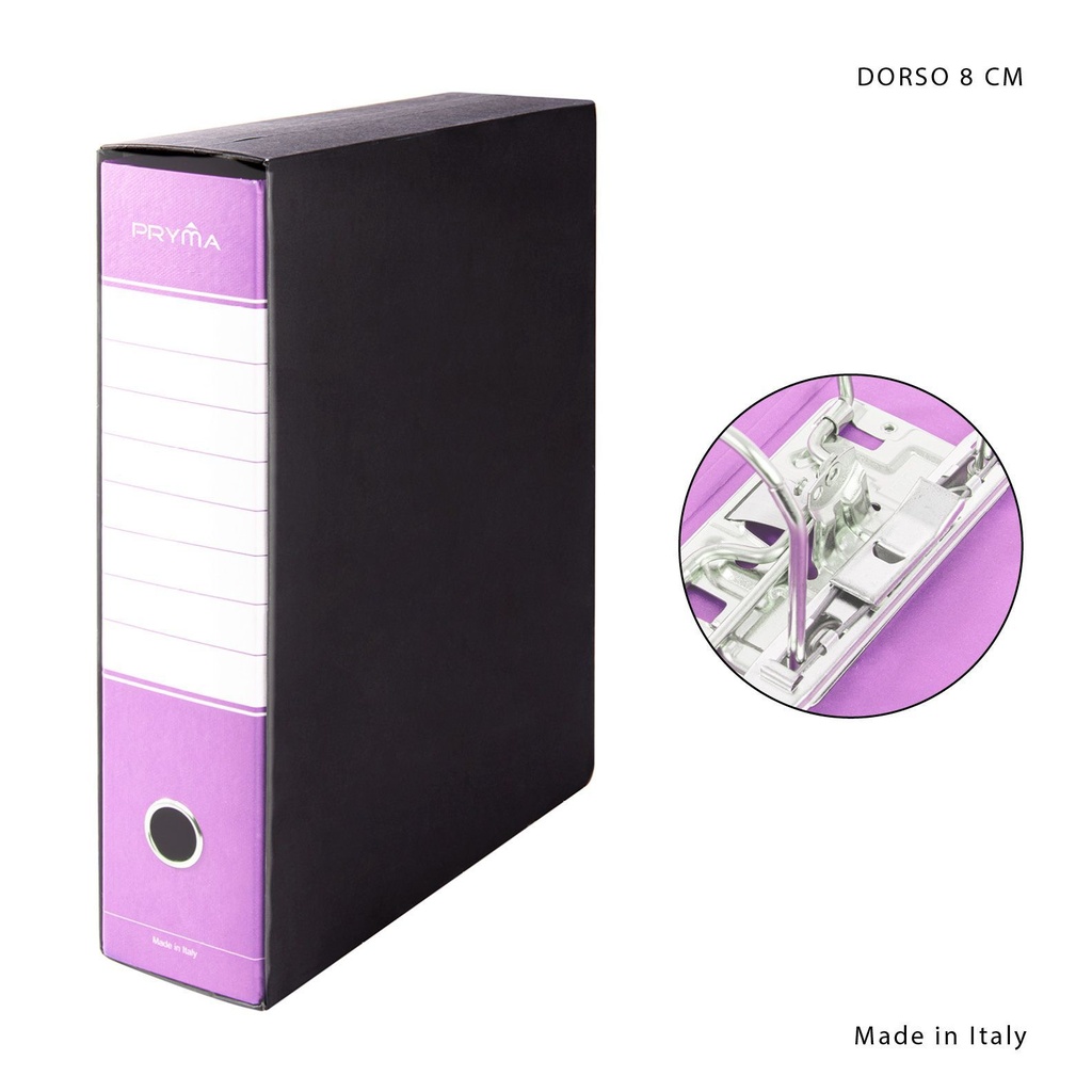 Archivero con anillas y caja D8 lila - Papelería