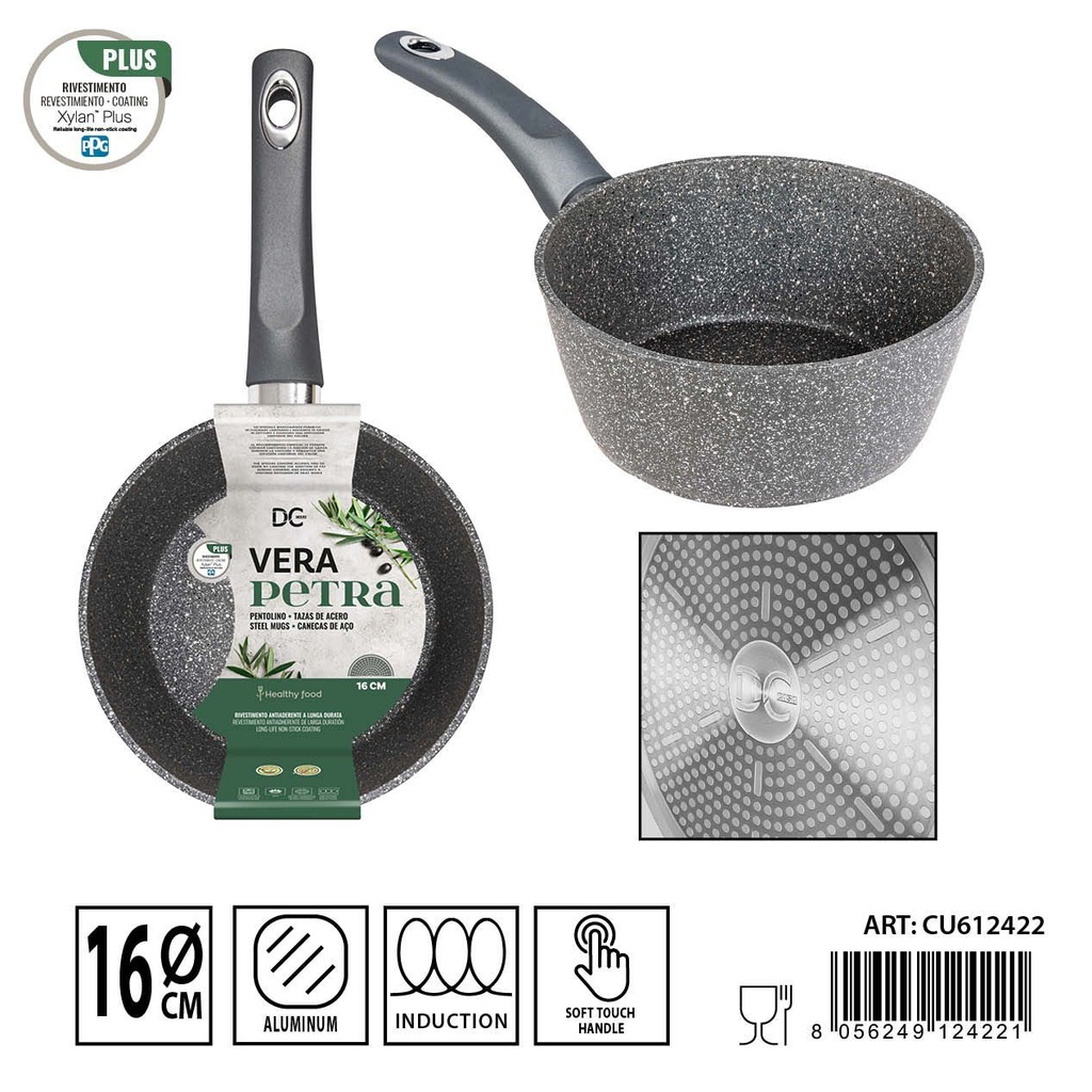 Cacerola de inducción de 16cm color granito - Utensilios de cocina