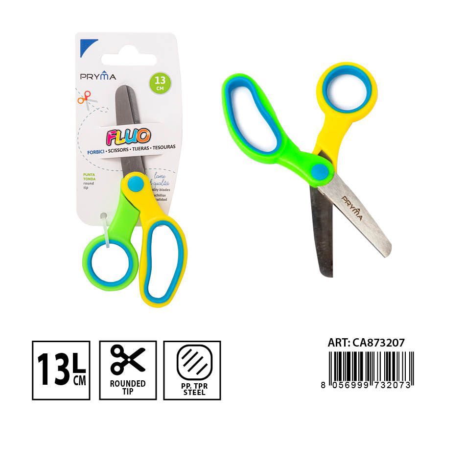 Tijera bicolor redonda 13CM - Accesorios de papelería