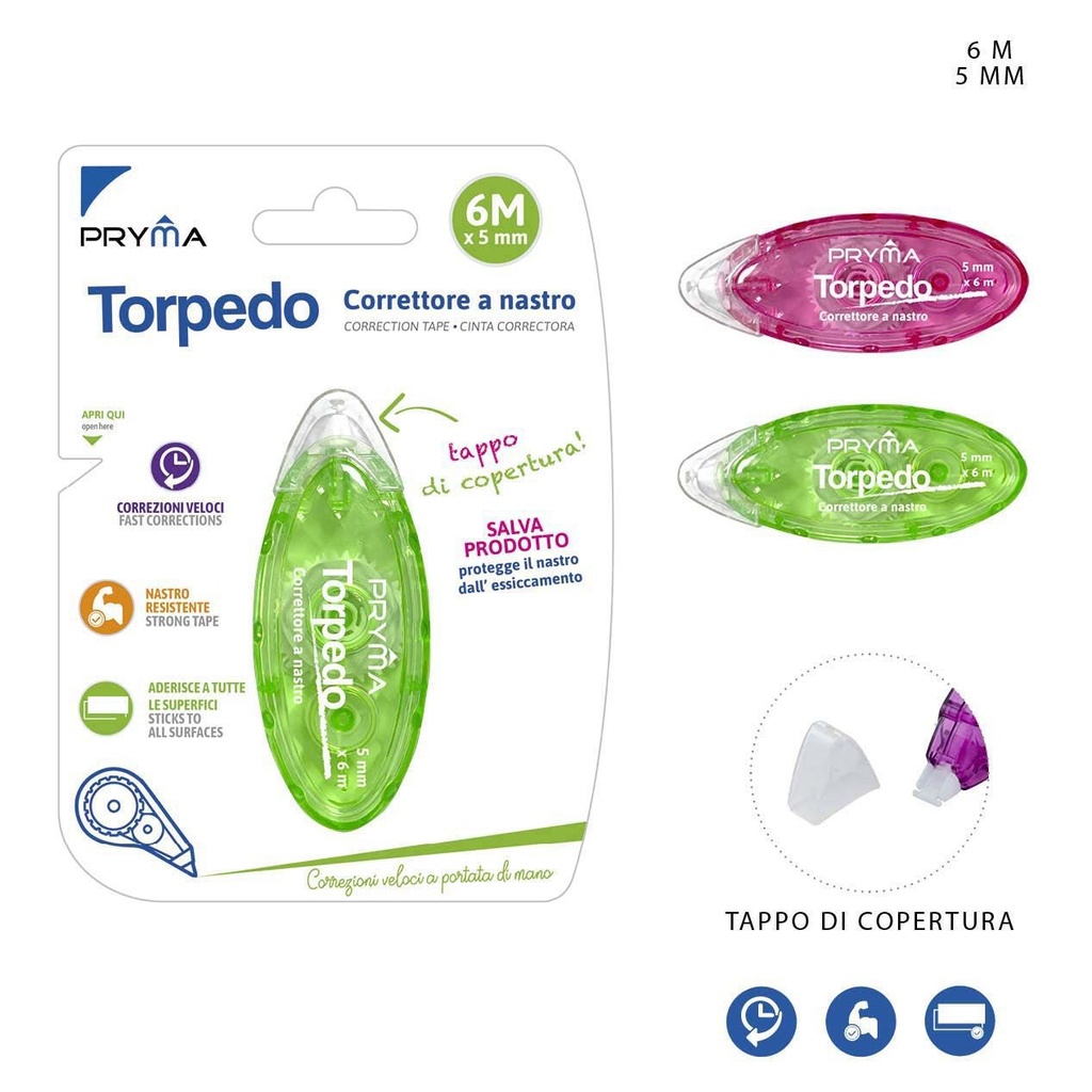 Cinta correctora Torpedo 5mm x 6m - Material de oficina