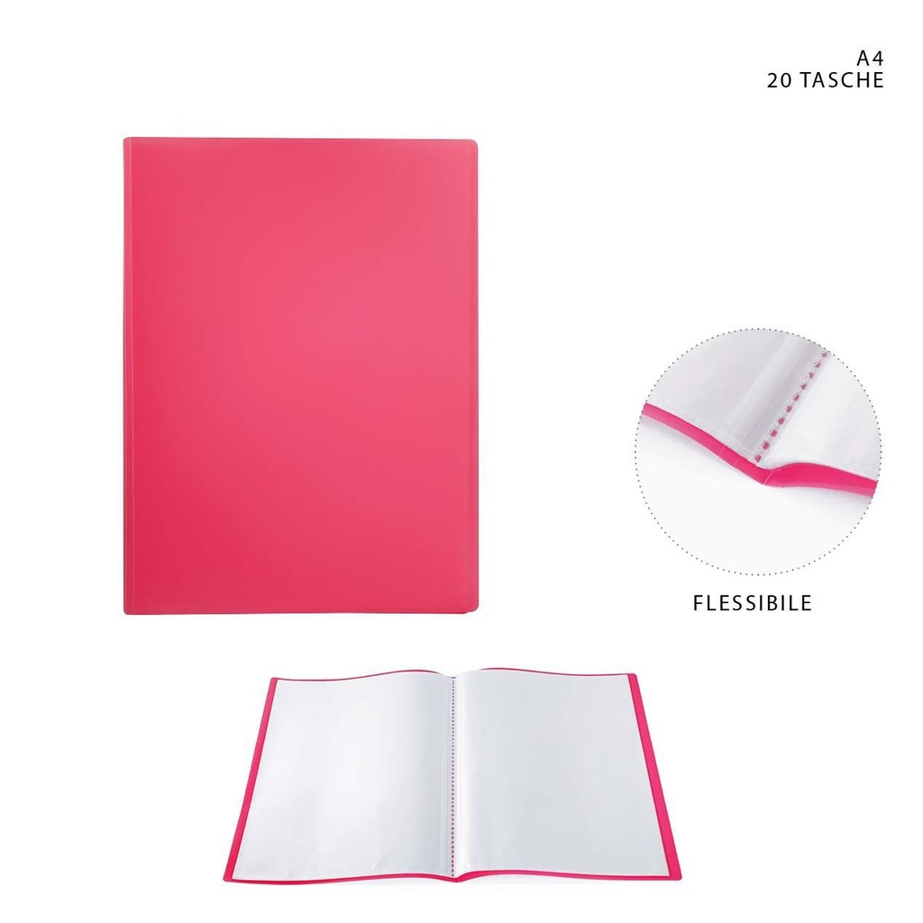 Carpeta flexible A4 20 páginas roja - Accesorios de oficina