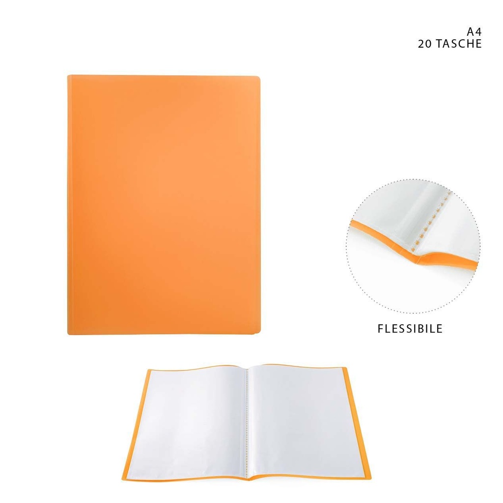 Carpeta flexible A4 20 páginas naranja - Accesorios de oficina