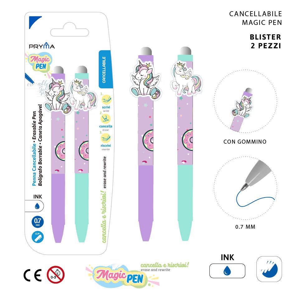 Bolígrafo borrable 0.7mm 2pz para escritura y corrección