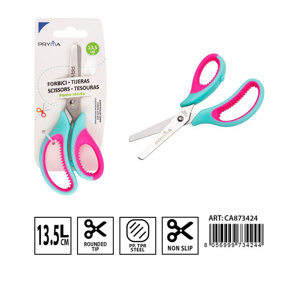 Tijera cabeza redonda 13.5X5.5CM - Utensilios de papelería
