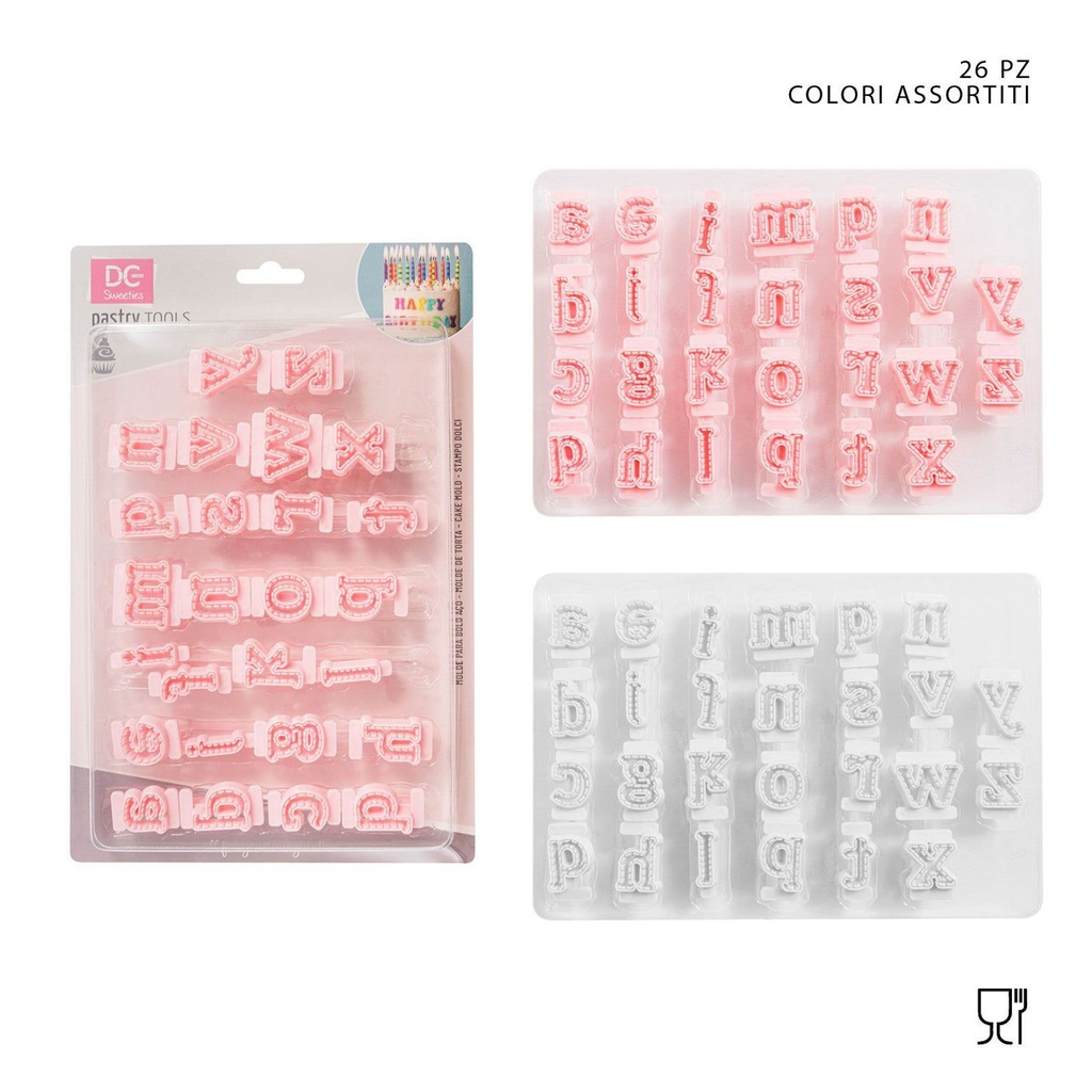 Set molde letras minúsculas 26 pz - Artículos de repostería