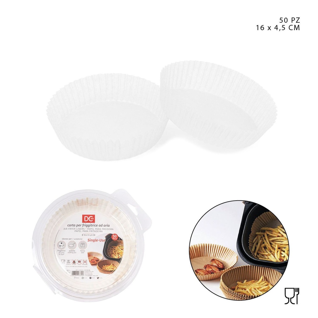 Papel para freidora de aire 16x4.5 cm 50 uds - Utensilios de cocina