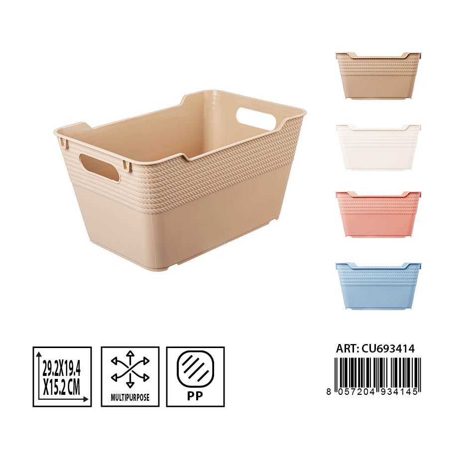 Cesta rectangular multiuso 29.2x19.4x15.2 cm - Accesorios de organización