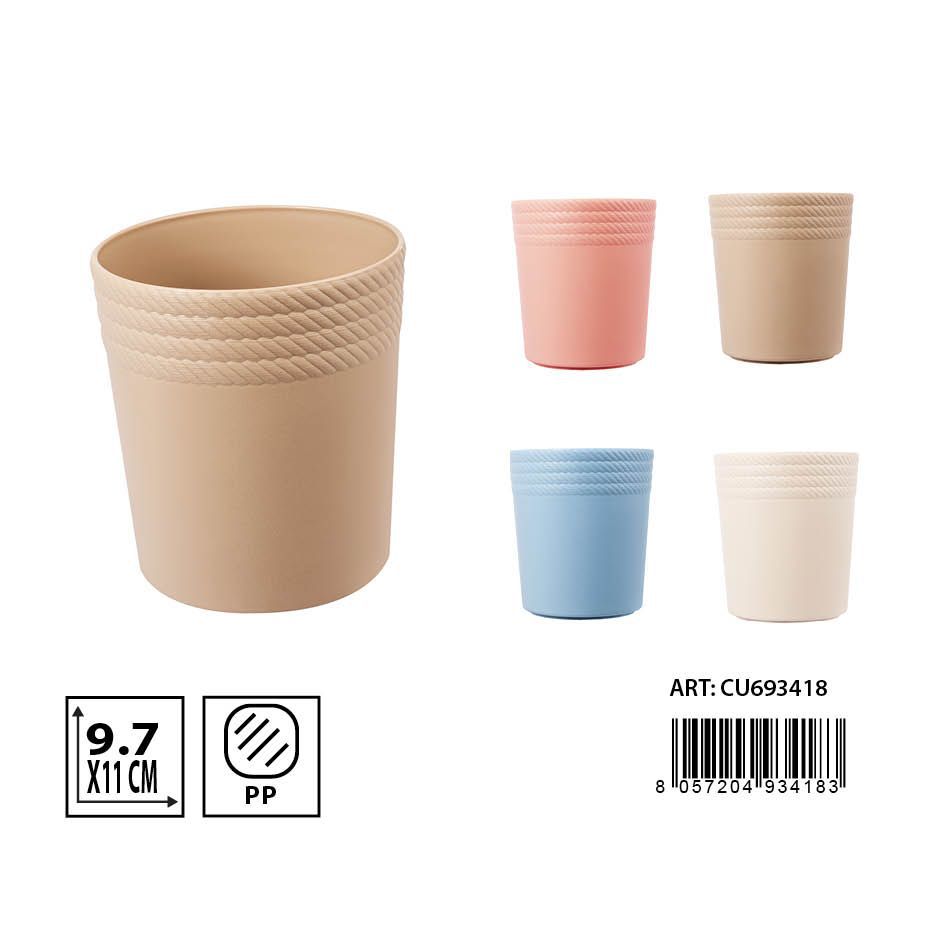 Contenedor redondo de plástico (9.7 cm de diámetro, 11 cm de altura) - Accesorios de cocina