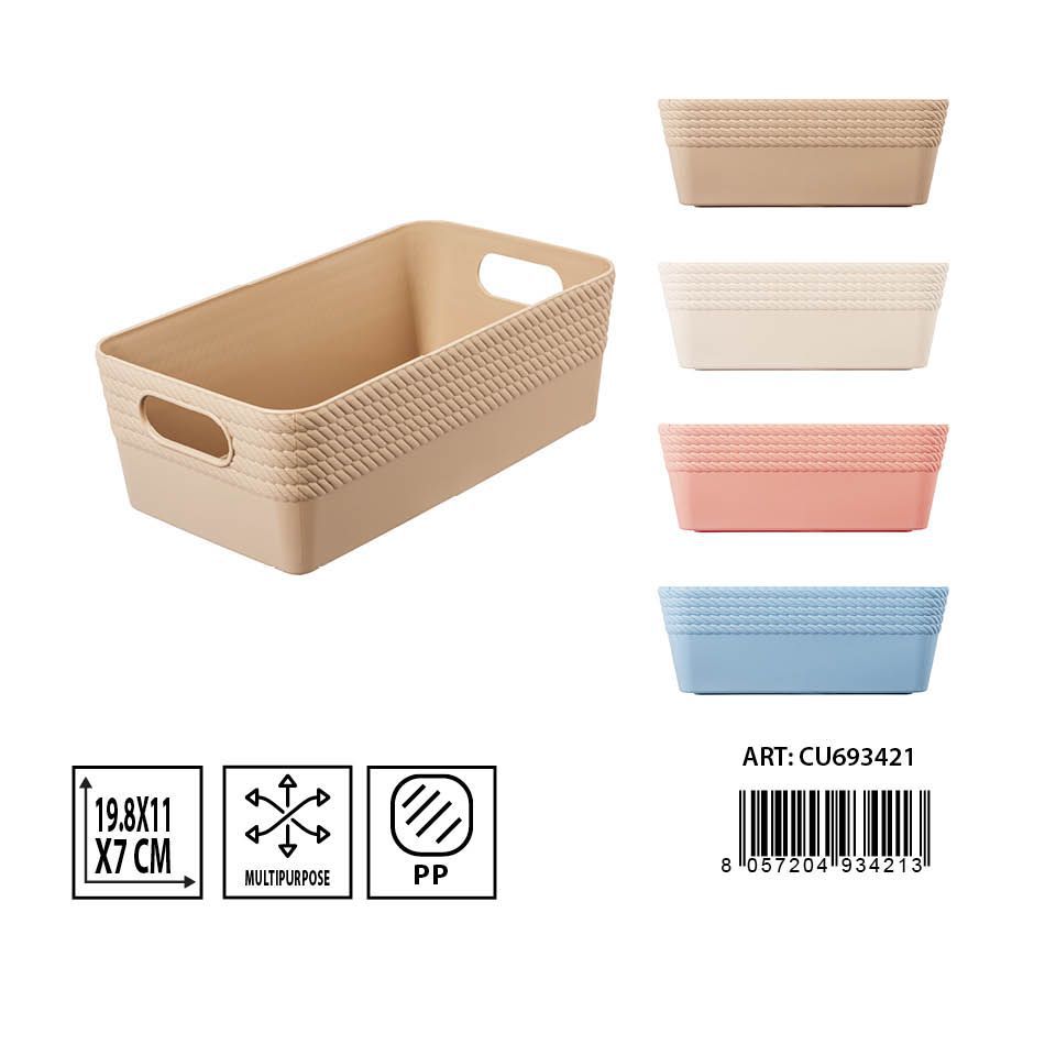 Cesta multiusos rectangular 19.8x11x7 cm - Accesorios de plástico