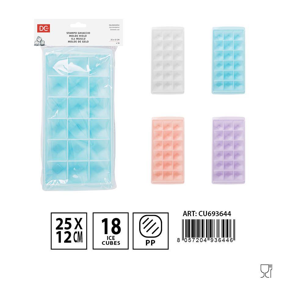 Molde para hielo 18 cubos 25 x 12 cm - Accesorios de cocina