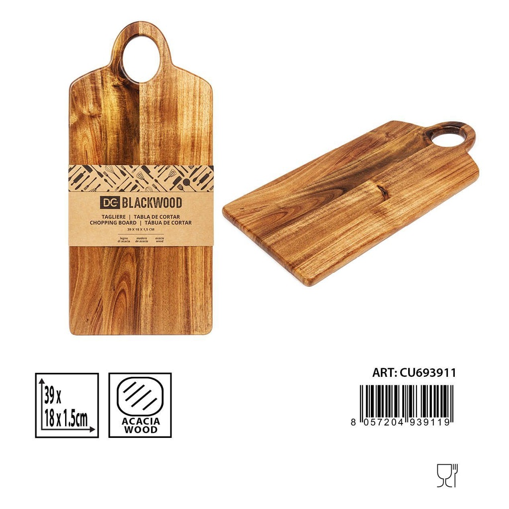 Tabla de cortar rectangular 39x18x1.5 cm - Accesorios de cocina