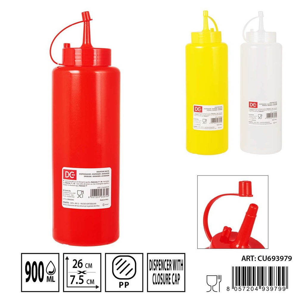 Bote dispensador de salsa 900 ml - Utensilios de cocina