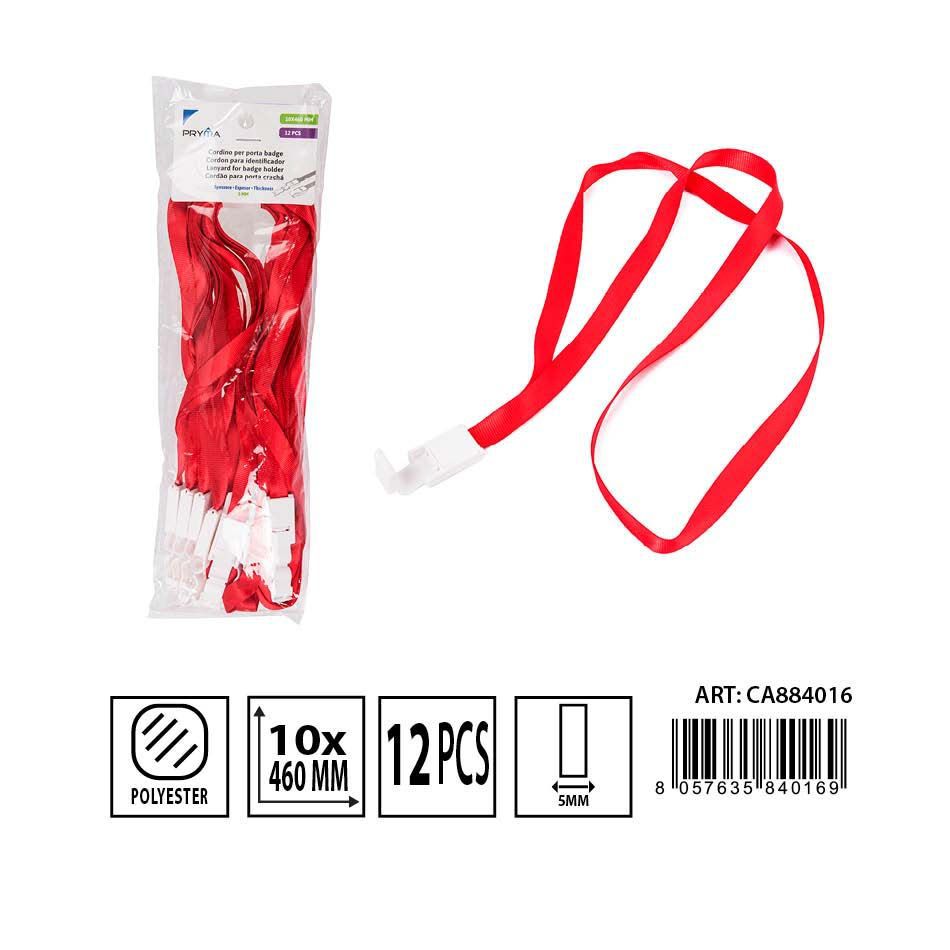 Cordón para identificador 10x460 mm 12 unidades - Material de oficina