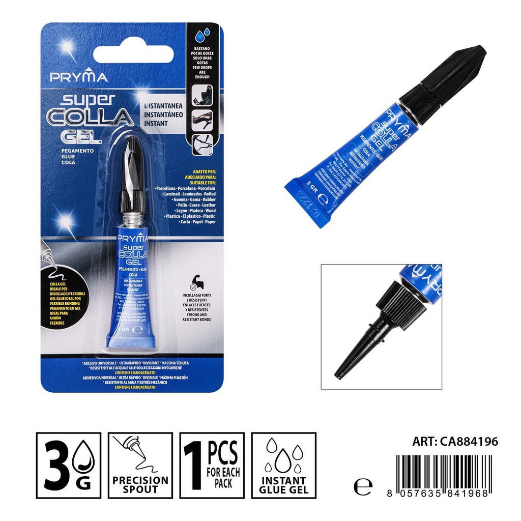 Súper Cola Gel Instantáneo 3g - Adhesivo