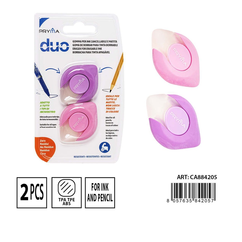 Borrador 2 en 1 para tinta borrable 2PCS - Utensilios de escritura