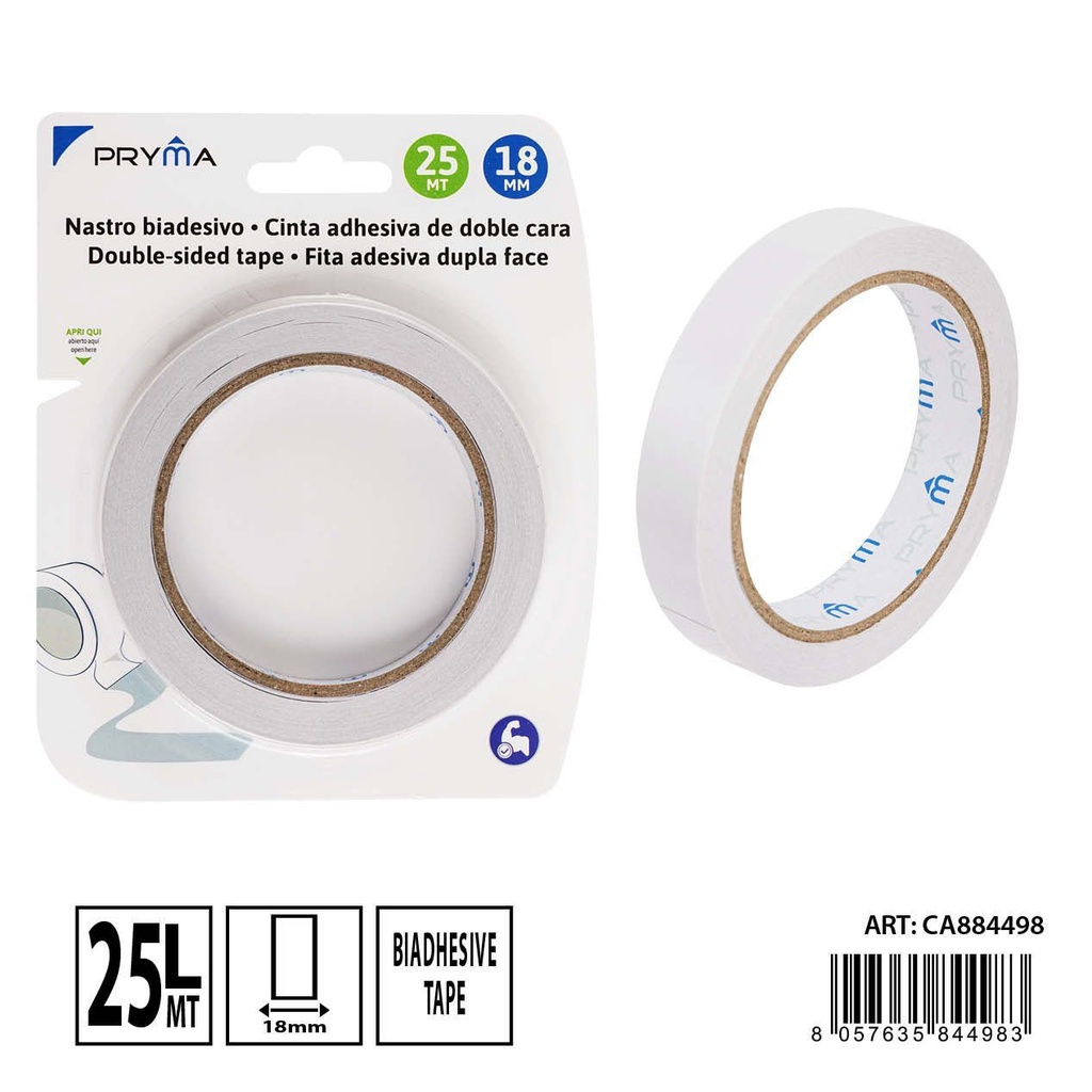 Cinta adhesiva doble cara 18MMX20M - Papelería y cinta